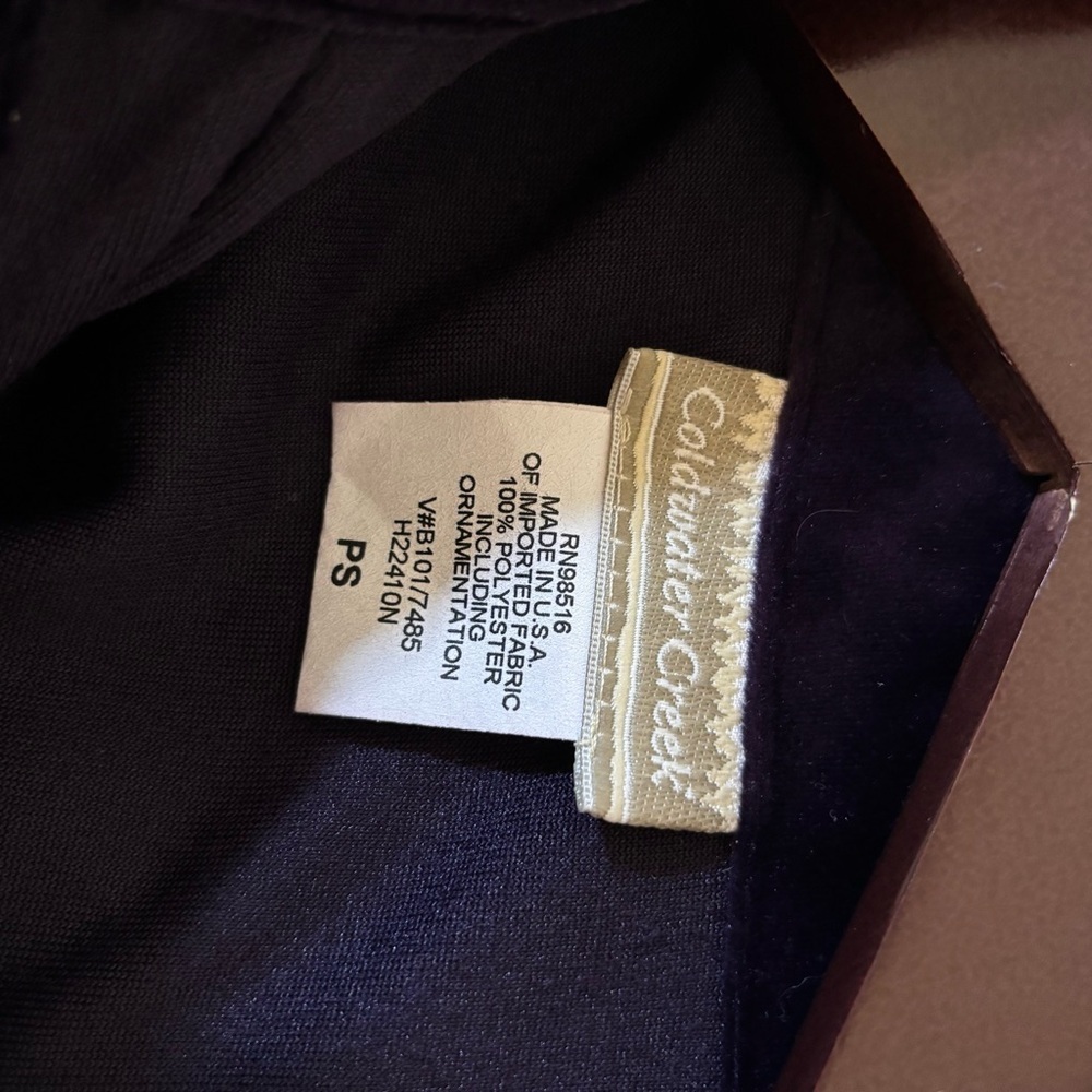 Coldwater Creek Velvet Maxi Dress PS Purple Embroidered Buttons - Picture 16 of 16